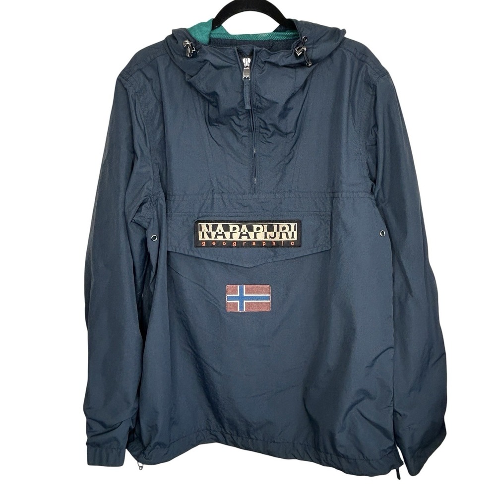 Napapijri Rainforest Anorak Hooded Jacket Mens XL Gorp Travel Hiking Outdoors - Picture 1 of 11